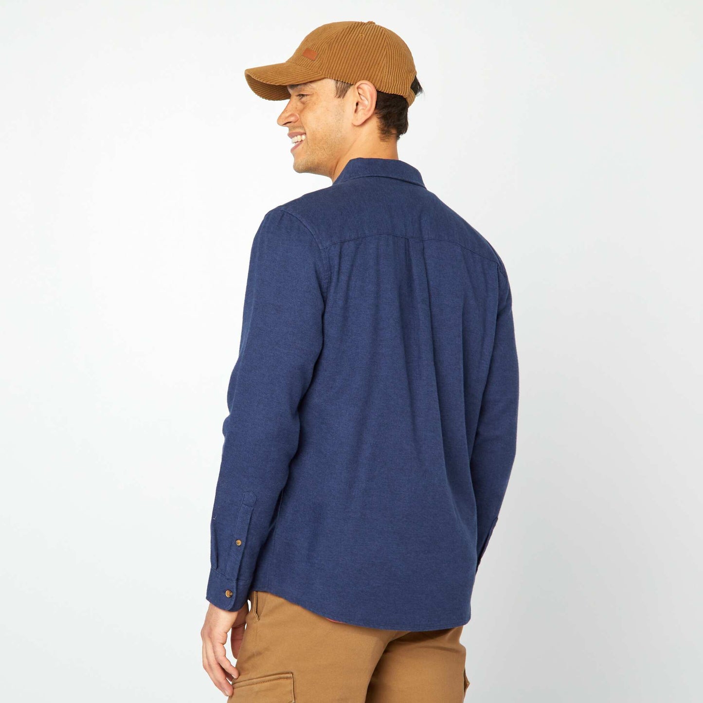 Chemise en flanelle avec poches poitrine BLEU