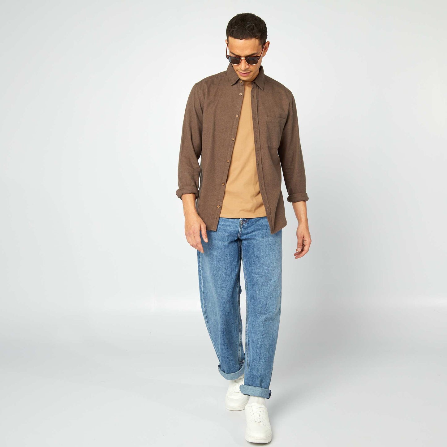 Chemise en flanelle avec poches poitrine MARRON