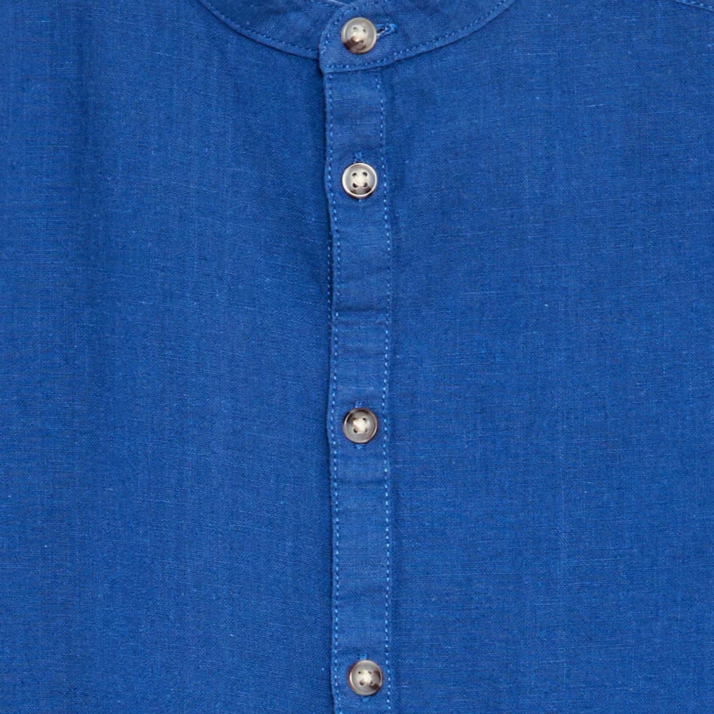 Chemise en lin mélangé BLEU