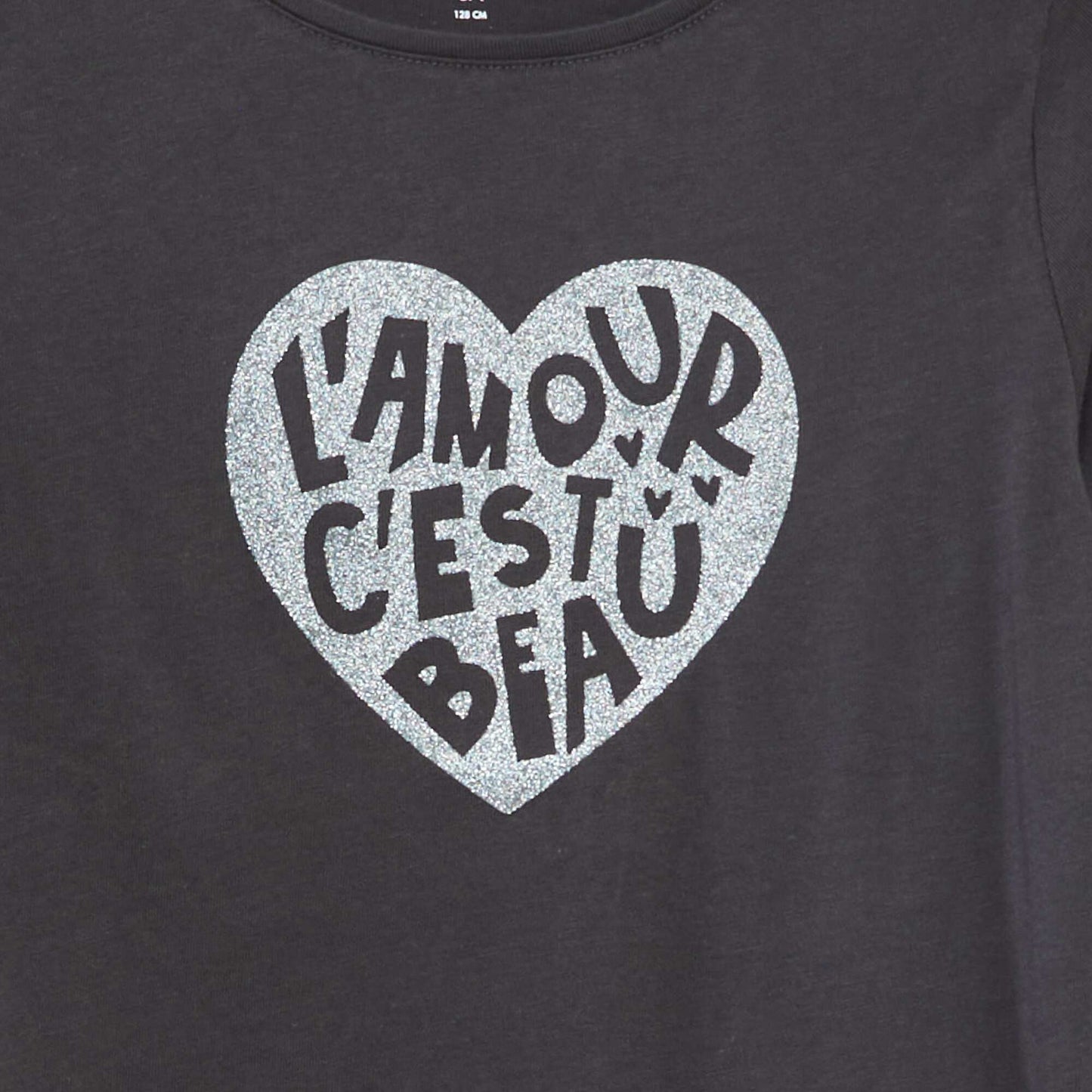 T-shirt manches longues imprimé Gris