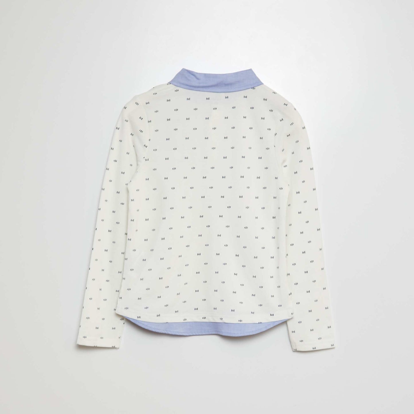 Polo en piqué de coton effet 2 en 1 BLANC
