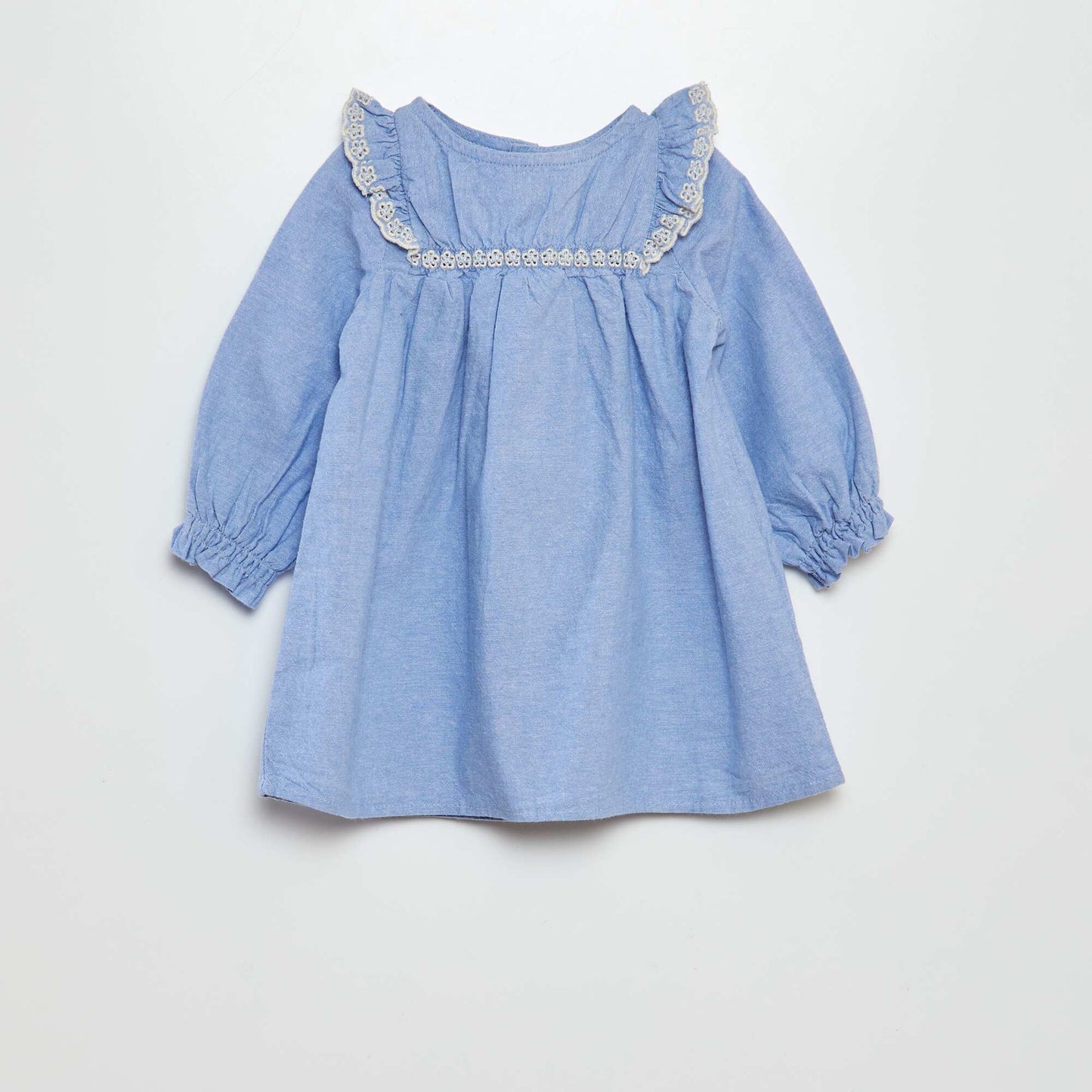 Robe en coton tissage chambray BLEU