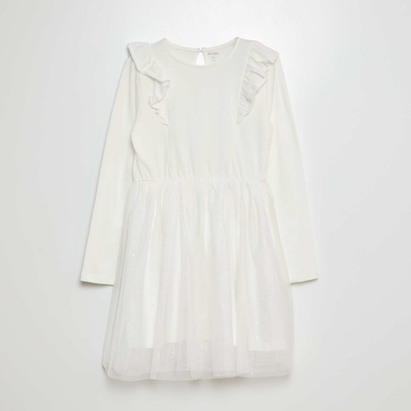 Robe effet 2 en 1 avec un jupon en tulle BLANC