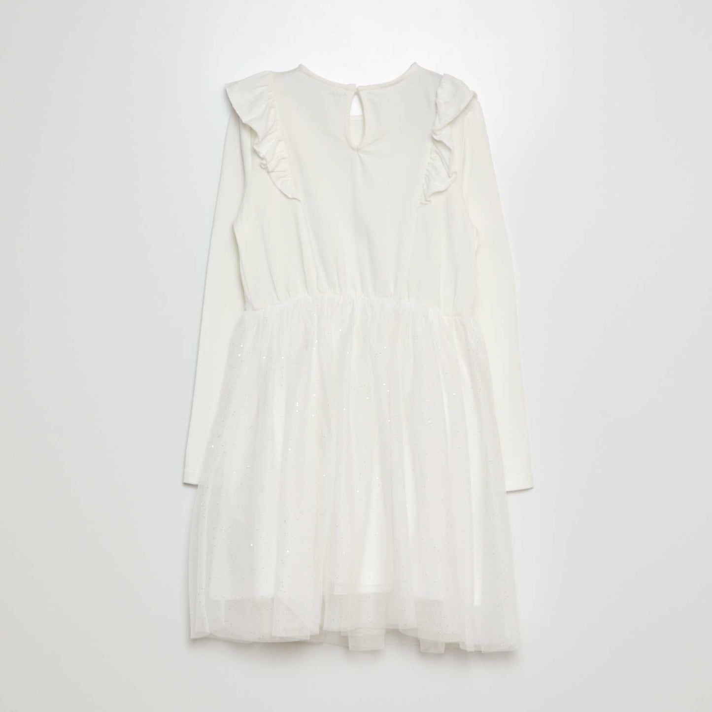 Robe effet 2 en 1 avec un jupon en tulle BLANC