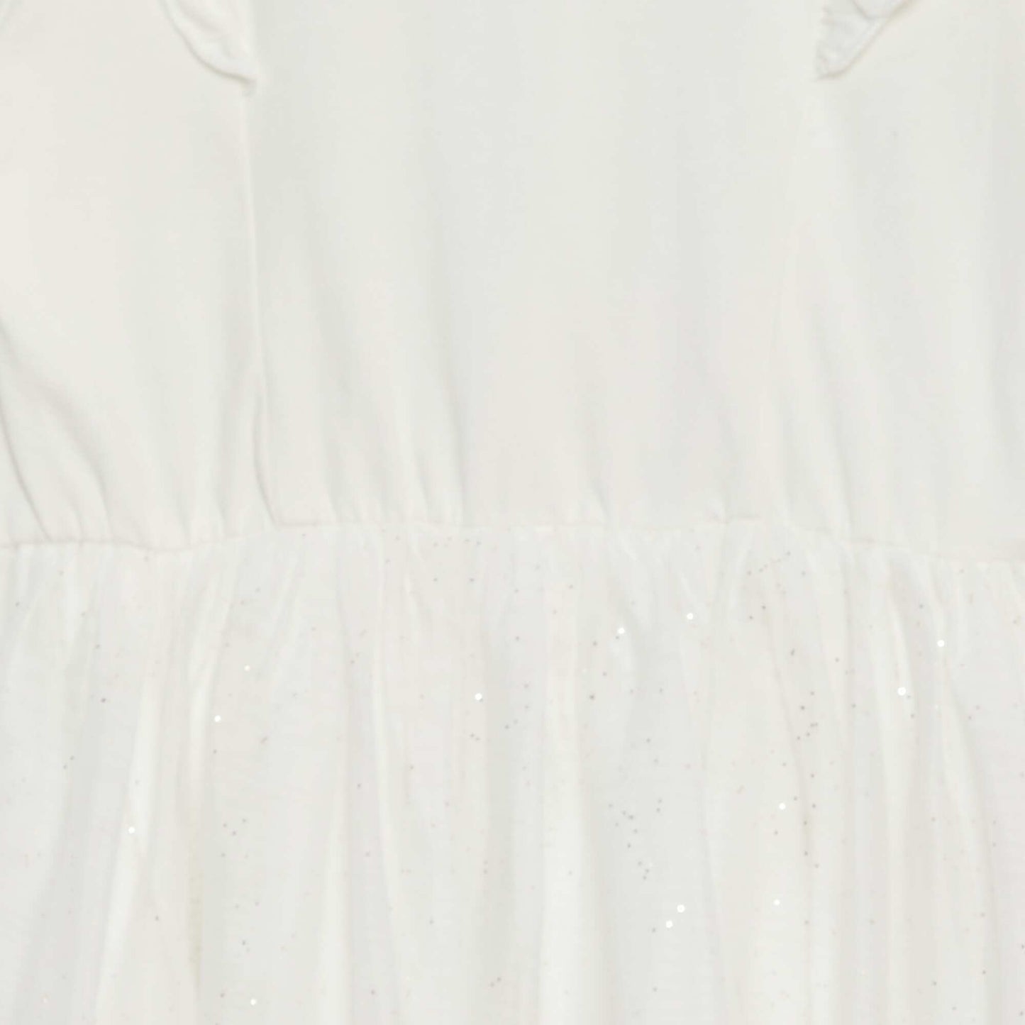 Robe effet 2 en 1 avec un jupon en tulle BLANC