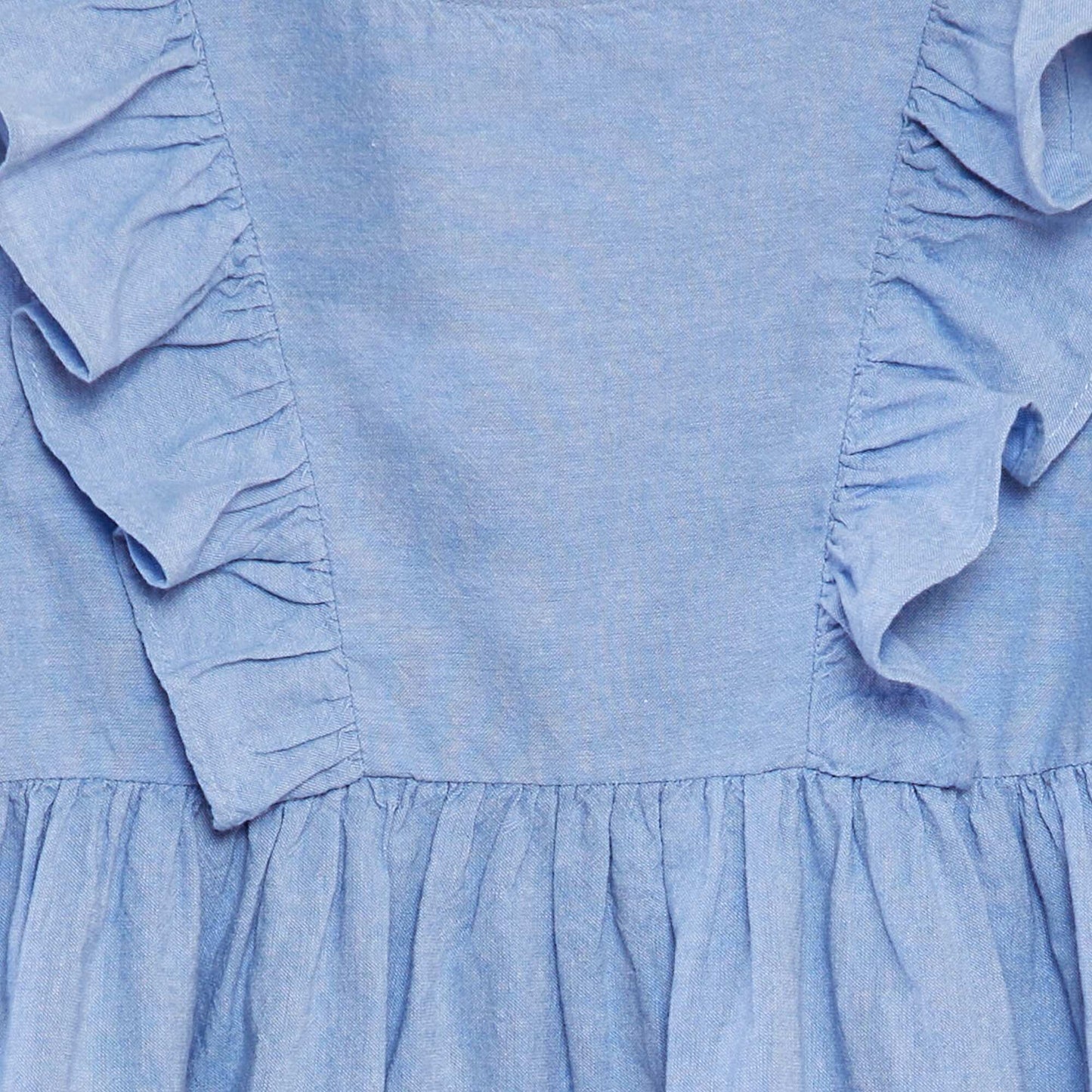Robe avec volants et broderies BLEU