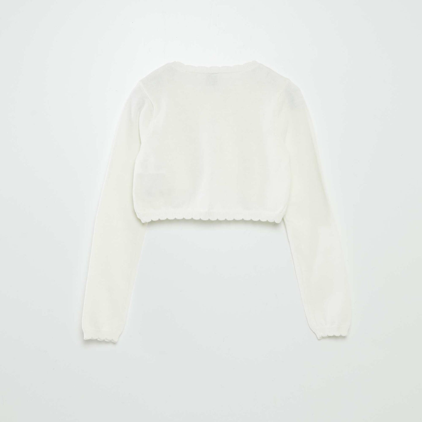 Gilet en maille fantaisie 1 bouton BLANC
