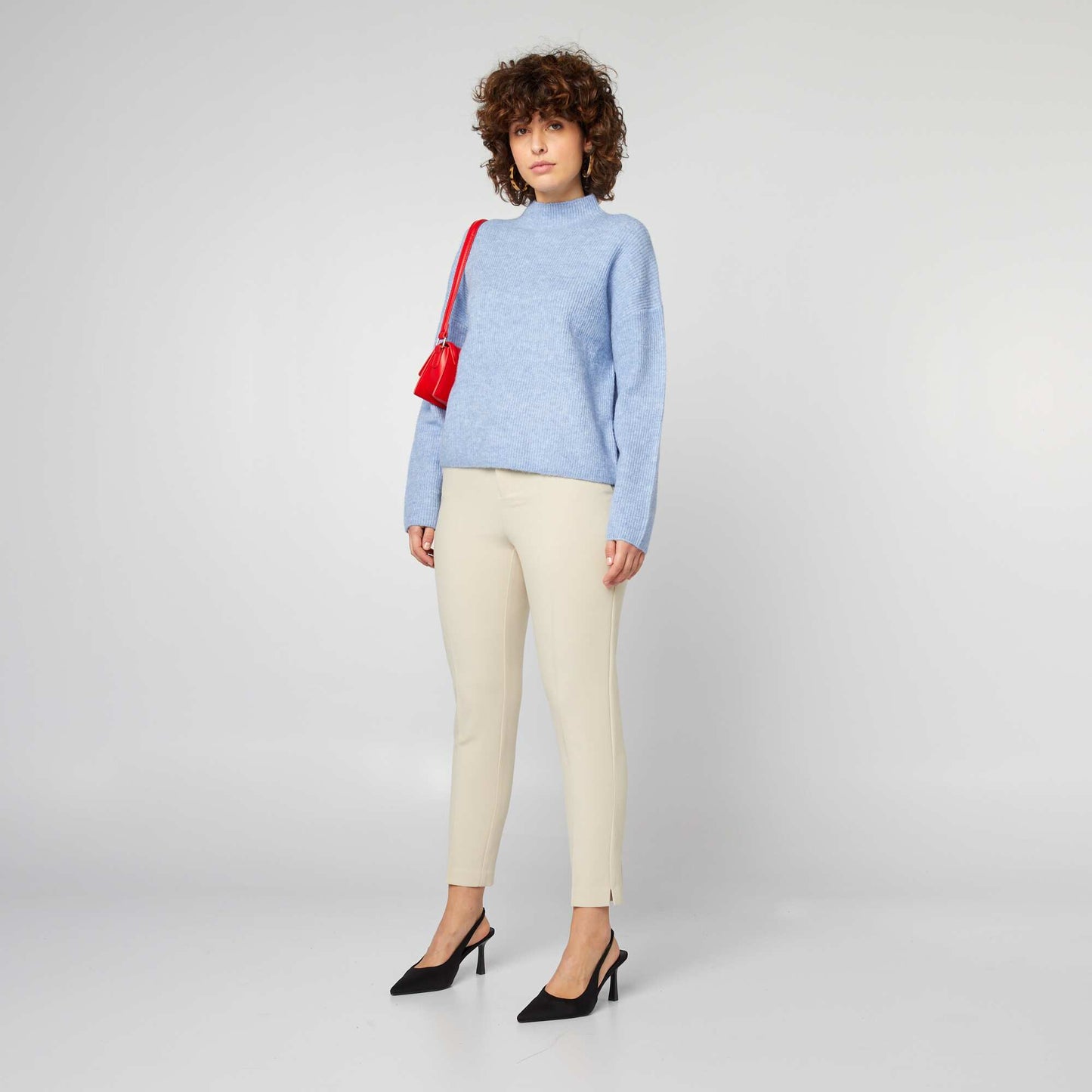 Pull en laine mélangée Bleu