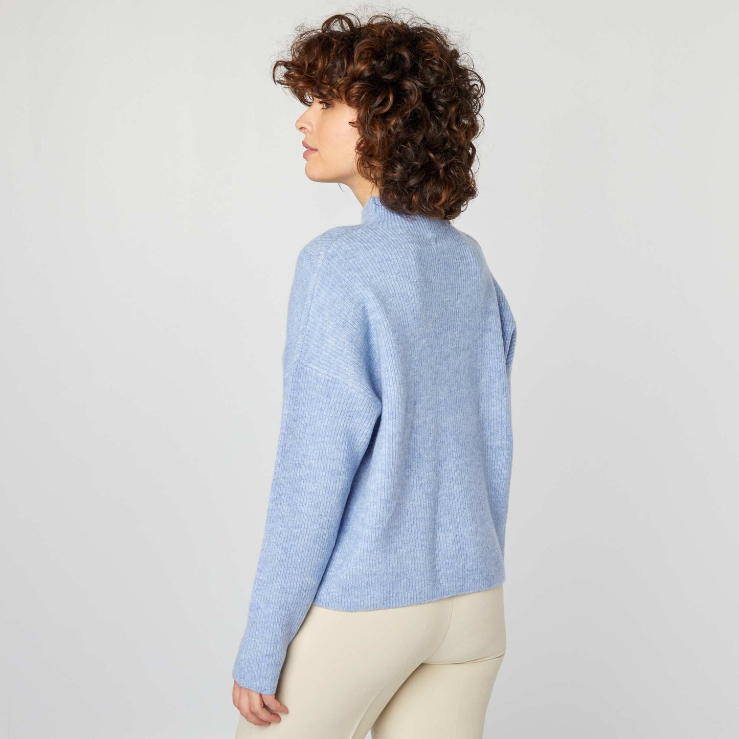 Pull en laine mélangée Bleu
