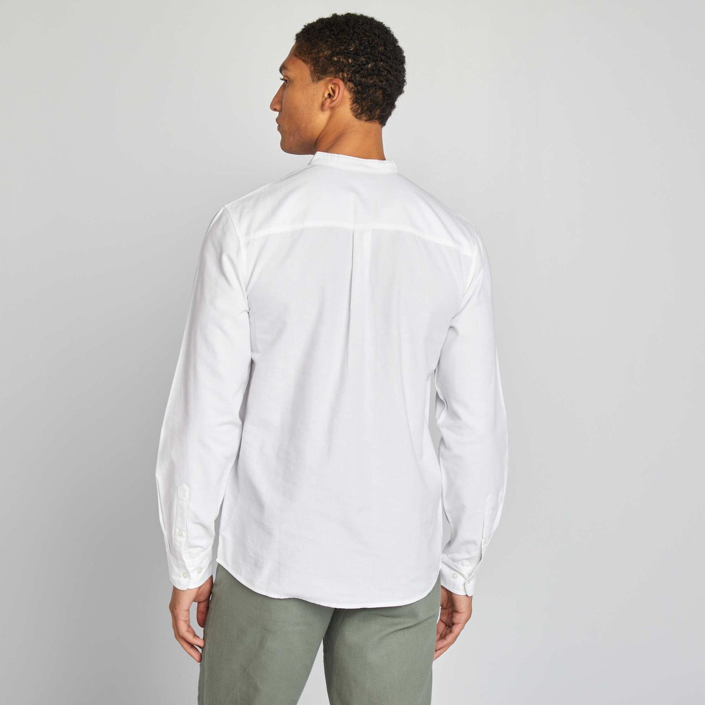 Chemise Oxford avec col mao Blanc