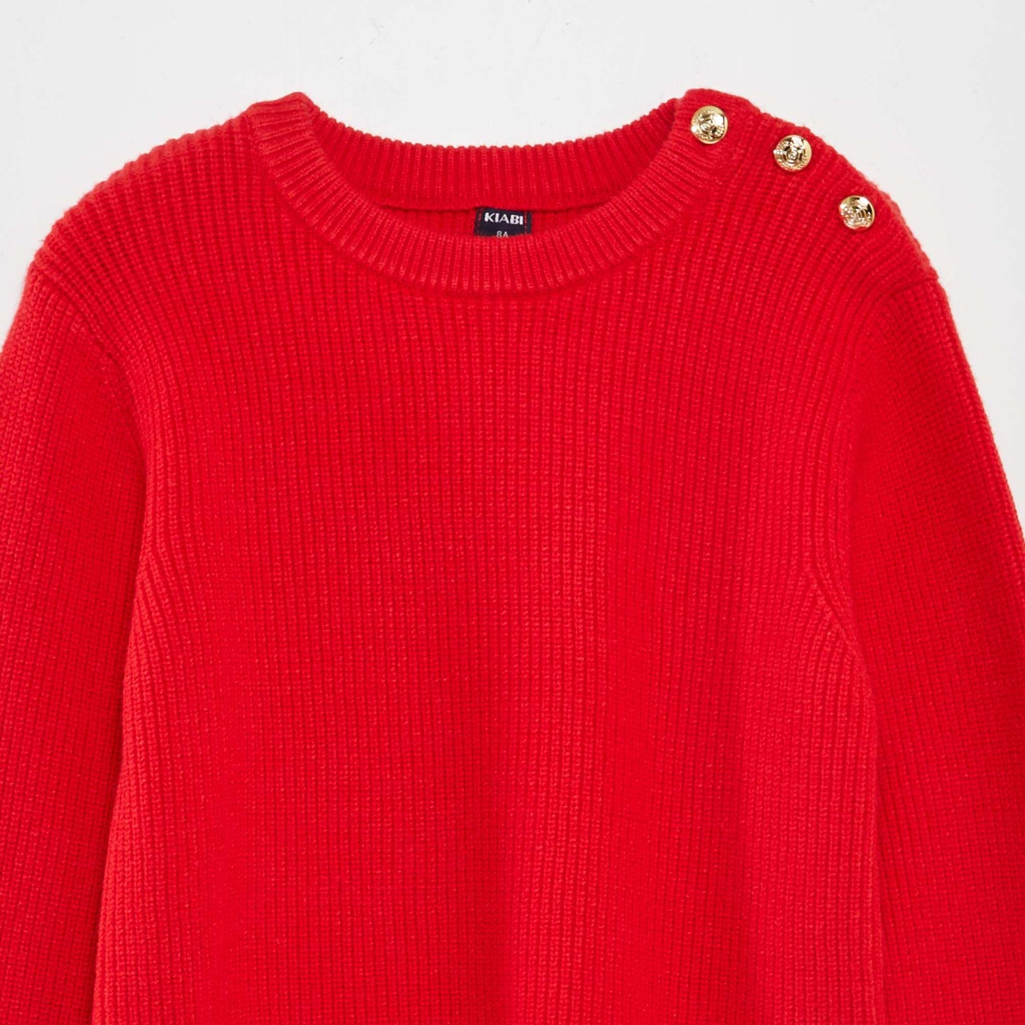 Pull avec boutons marinières Rouge