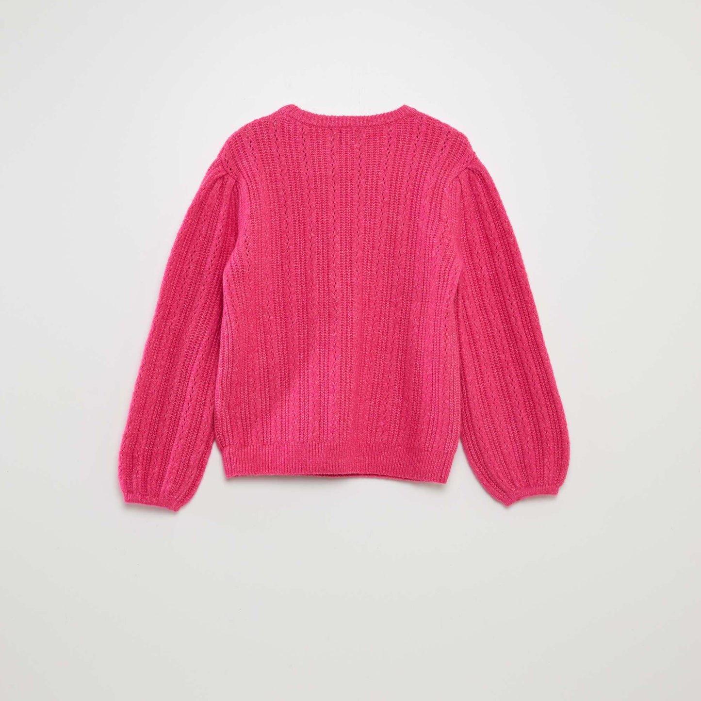 Pull en maille doudou fantaisie rose