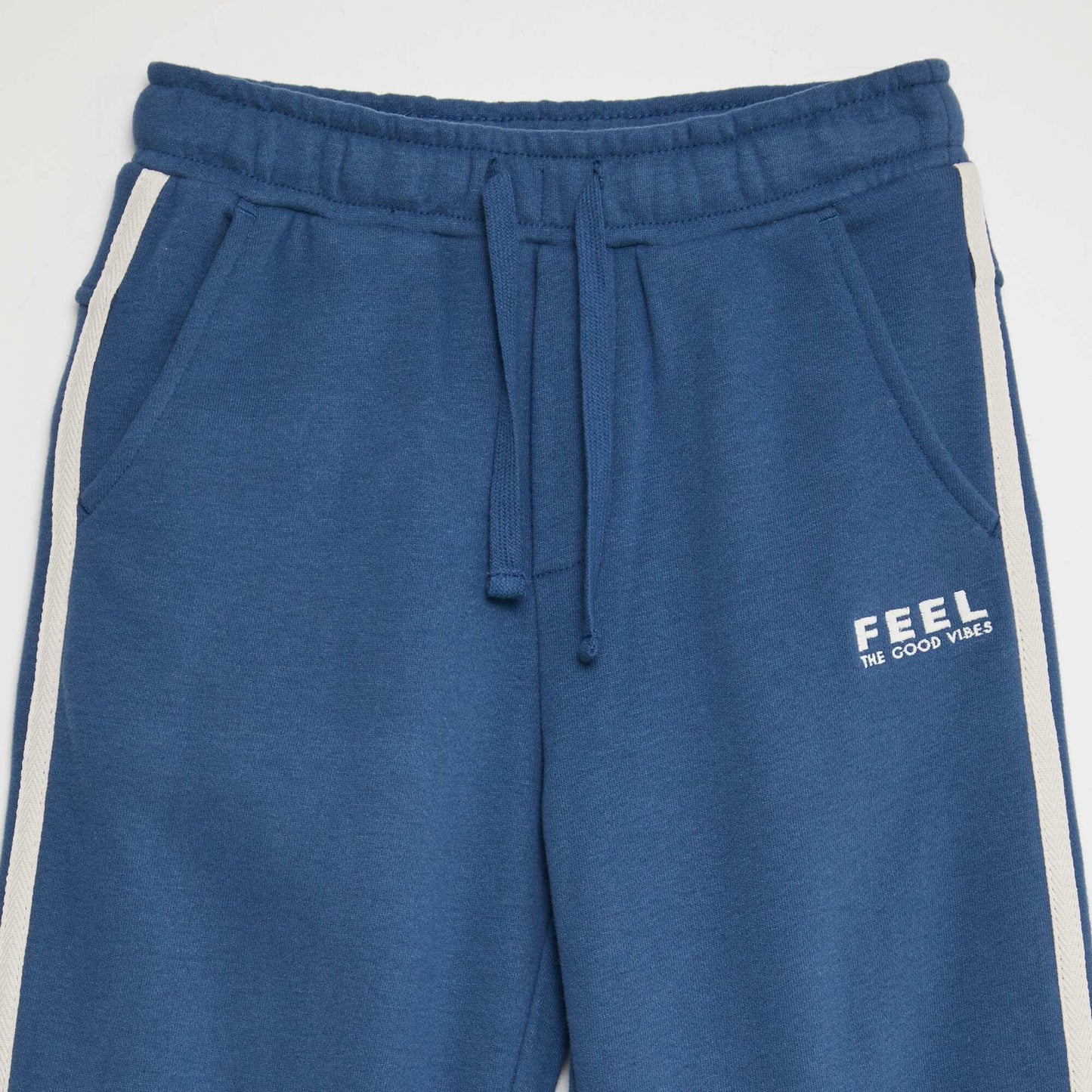 Jogging large avec bandes contrastantes BLEU