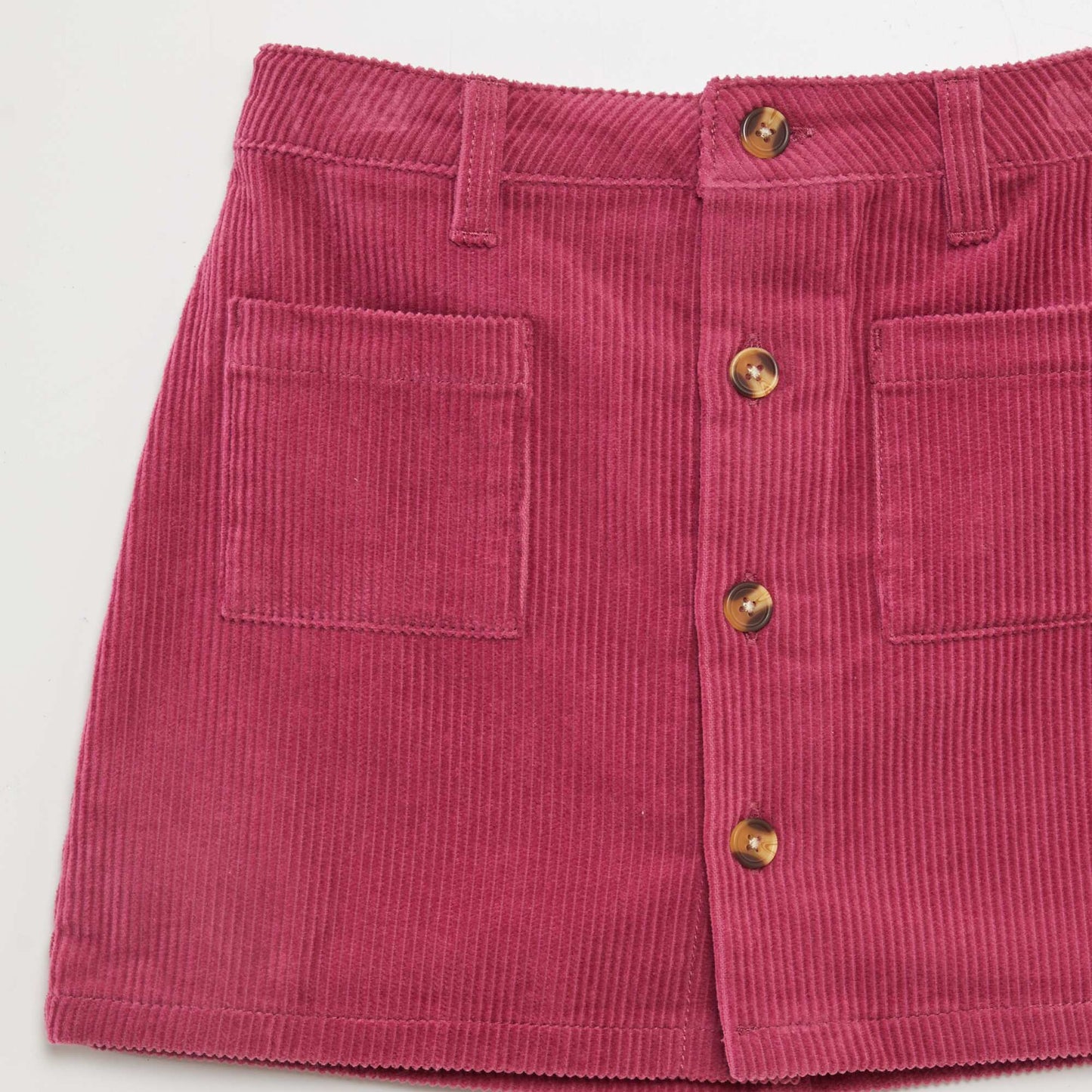Jupe courte en velours côtelé Rose