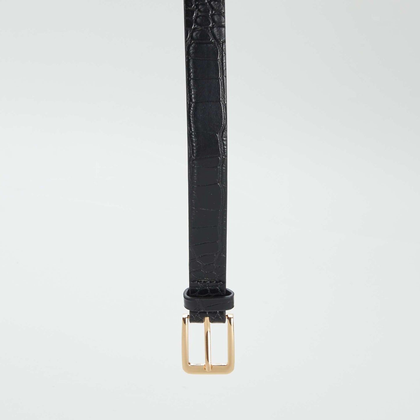Ceinture fine imprimé léopard Noir