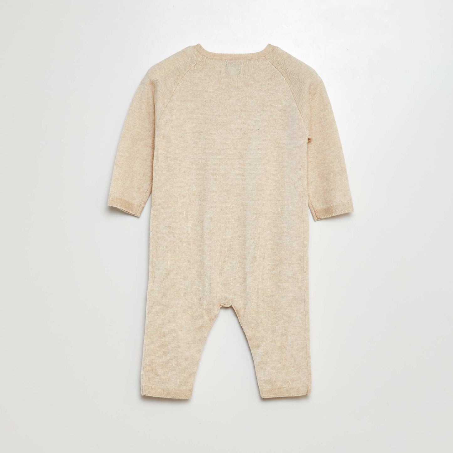 Combinaison longue en maille tricot boutonnée BEIGE
