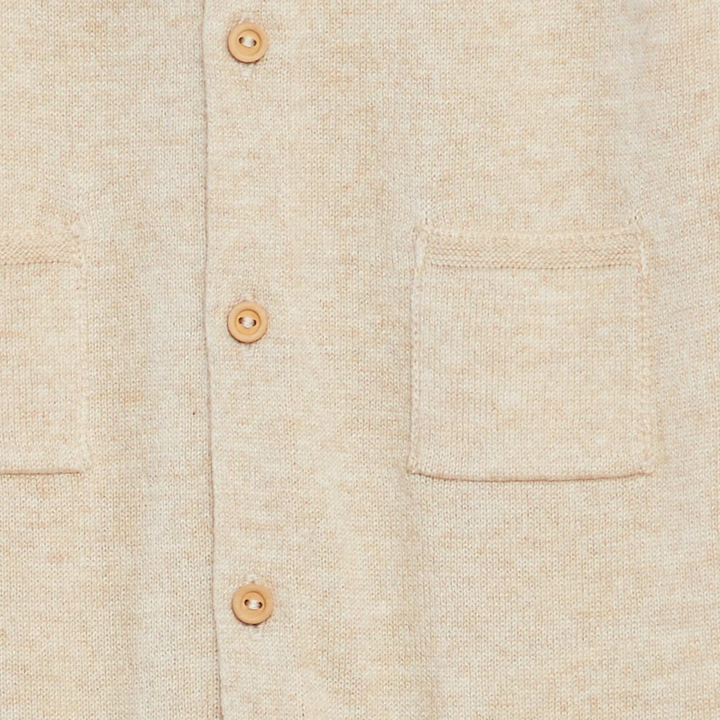 Combinaison longue en maille tricot boutonnée BEIGE