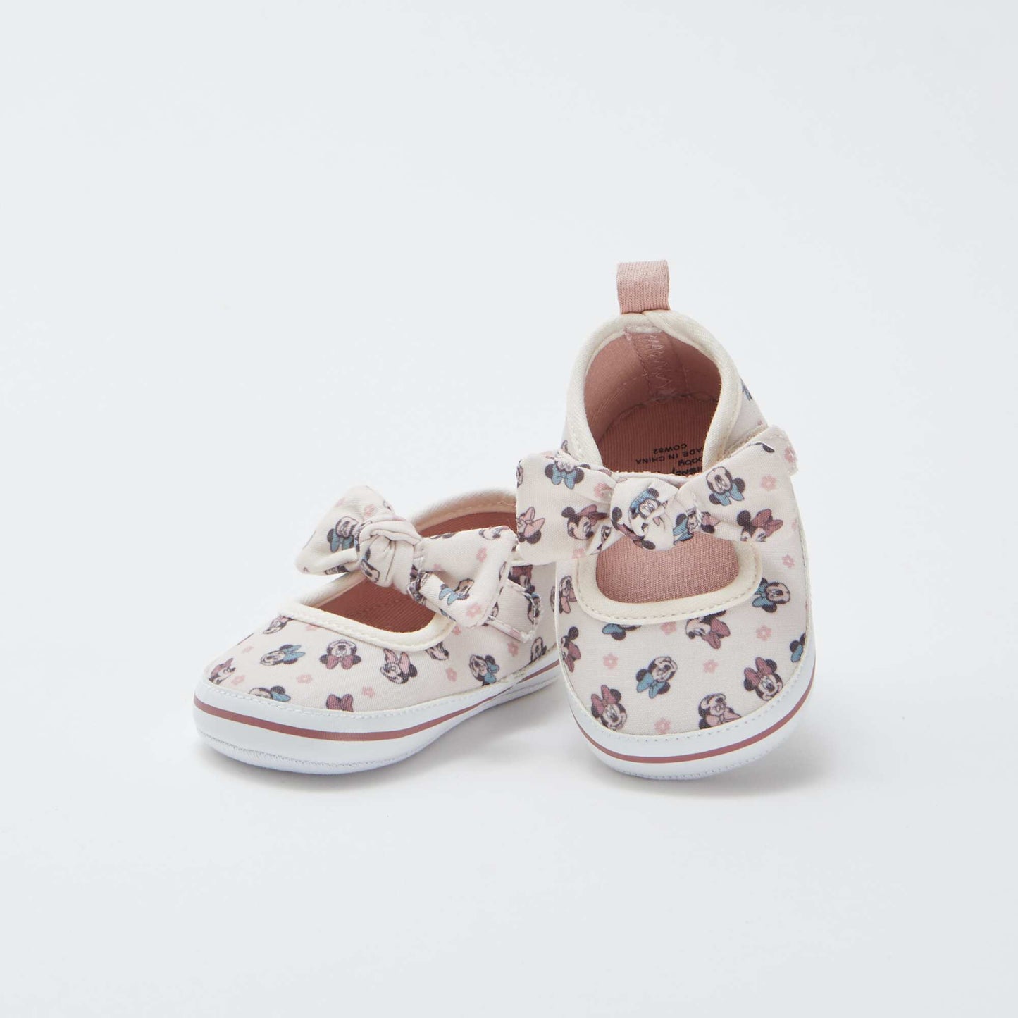 Chaussons 'Minnie' à scratch ROSE