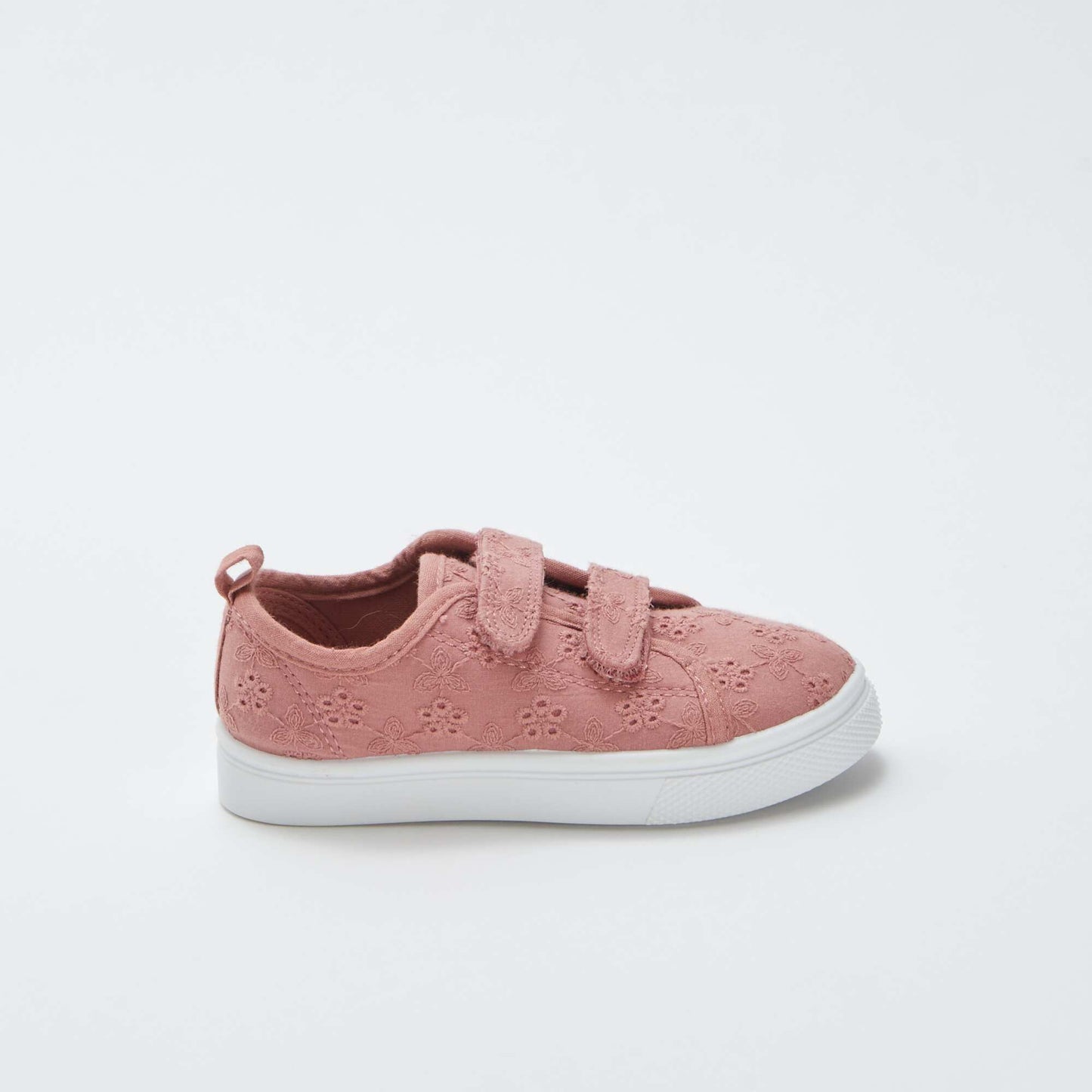 Baskets à scratchs avec broderie ROSE