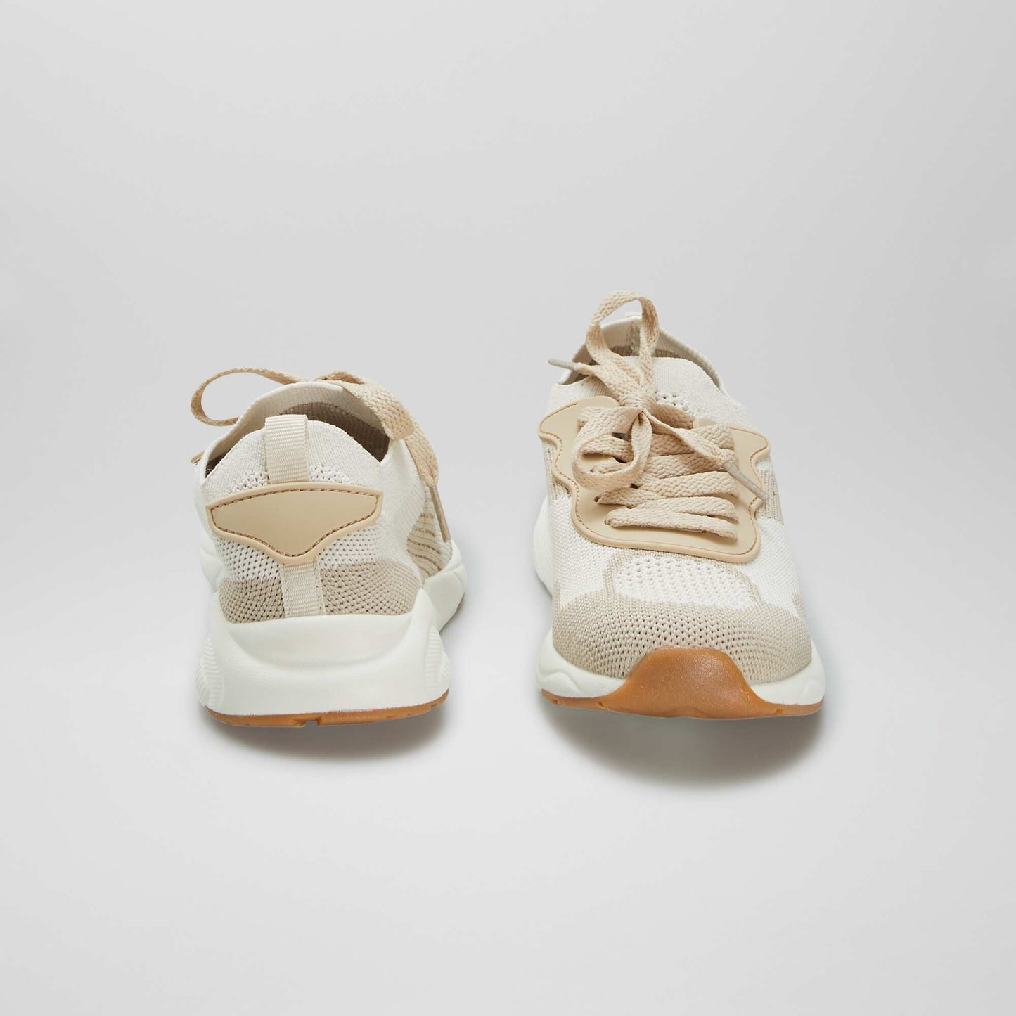 Baskets en mesh bicolore BEIGE