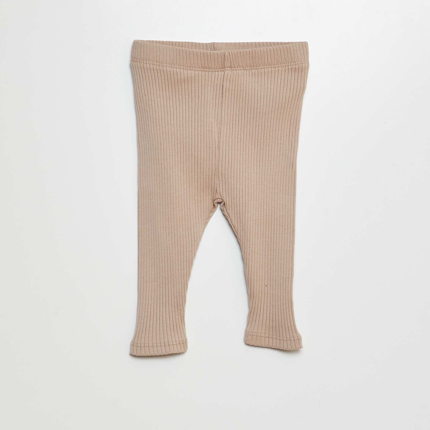 Lot de 2 leggings côtelés Beige/rose