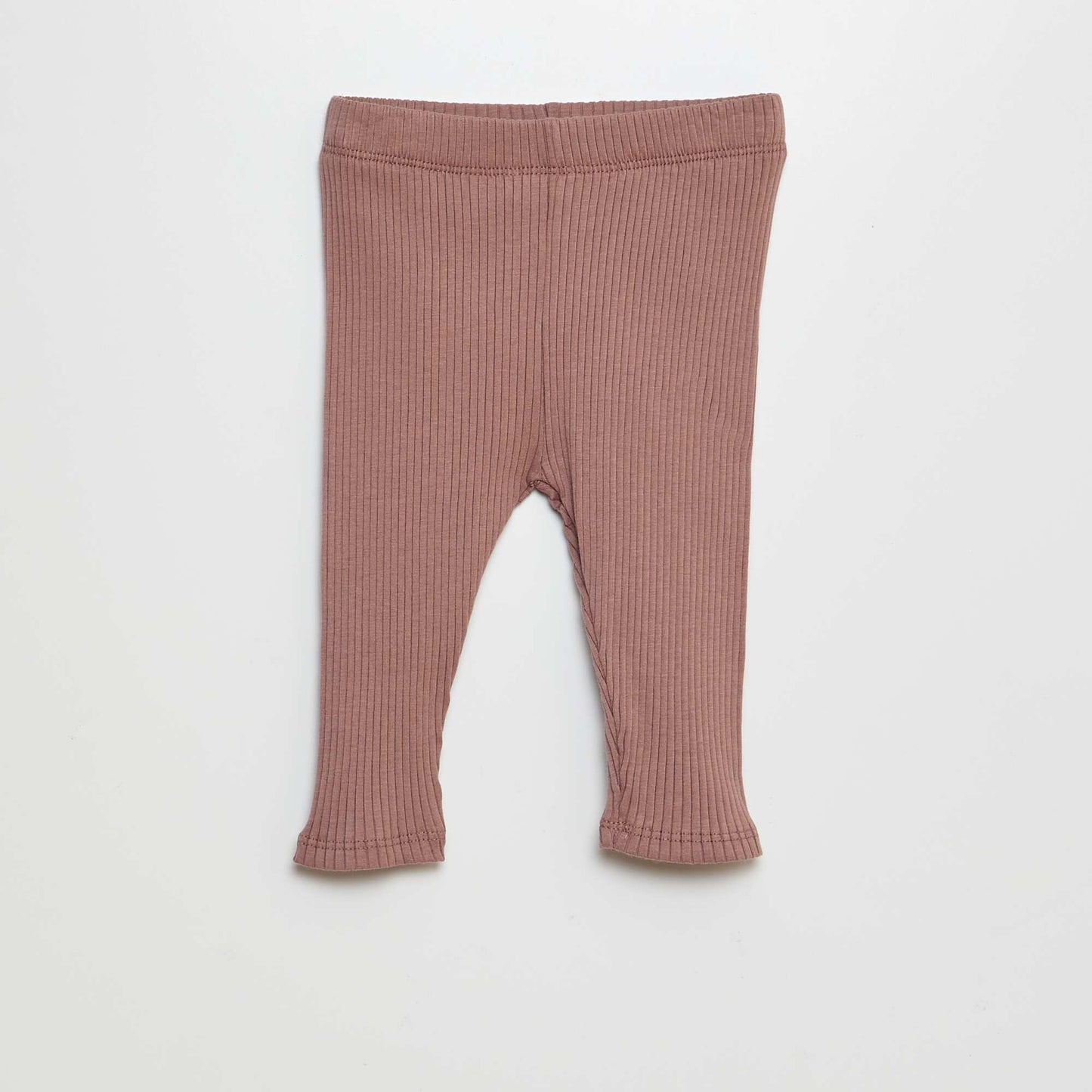 Lot de 2 leggings côtelés Beige/rose