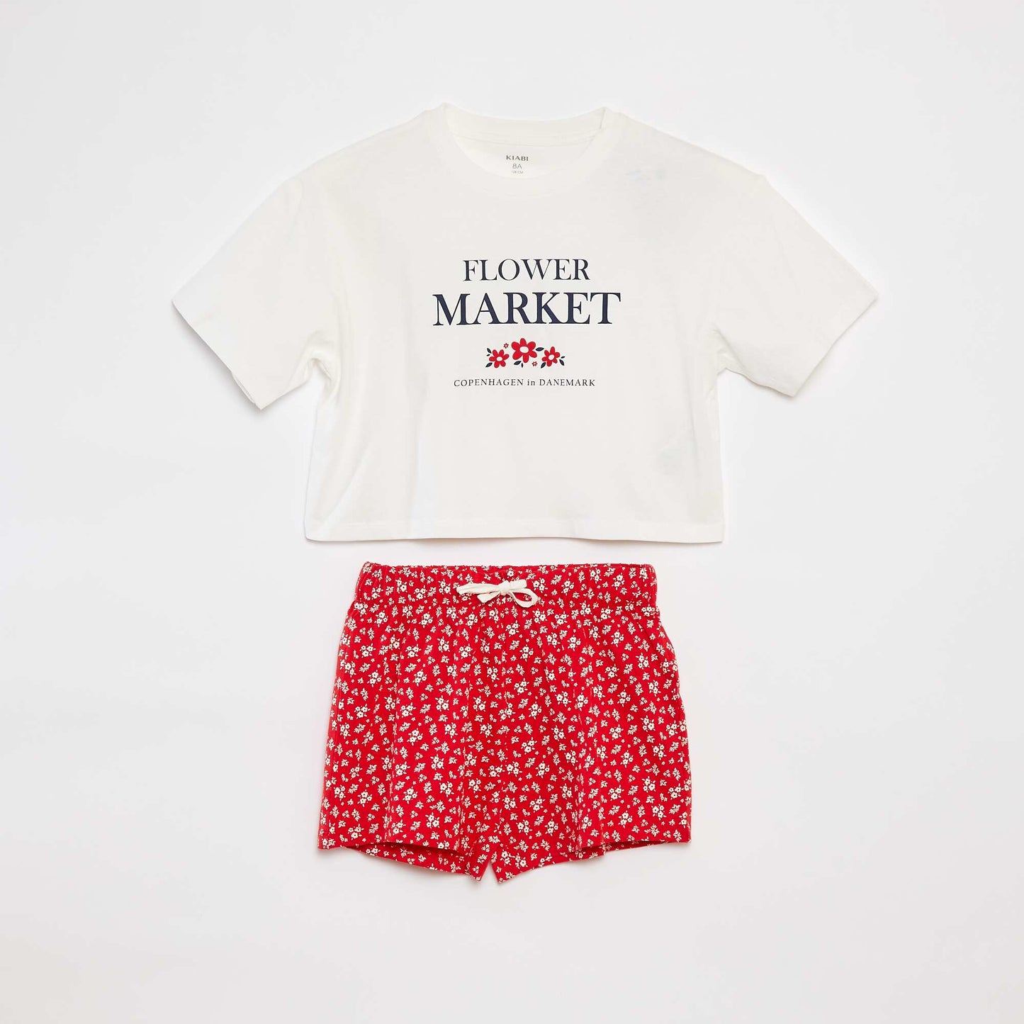 Pyjama t-shirt à manches courtes + short - 2 pièces ROUGE