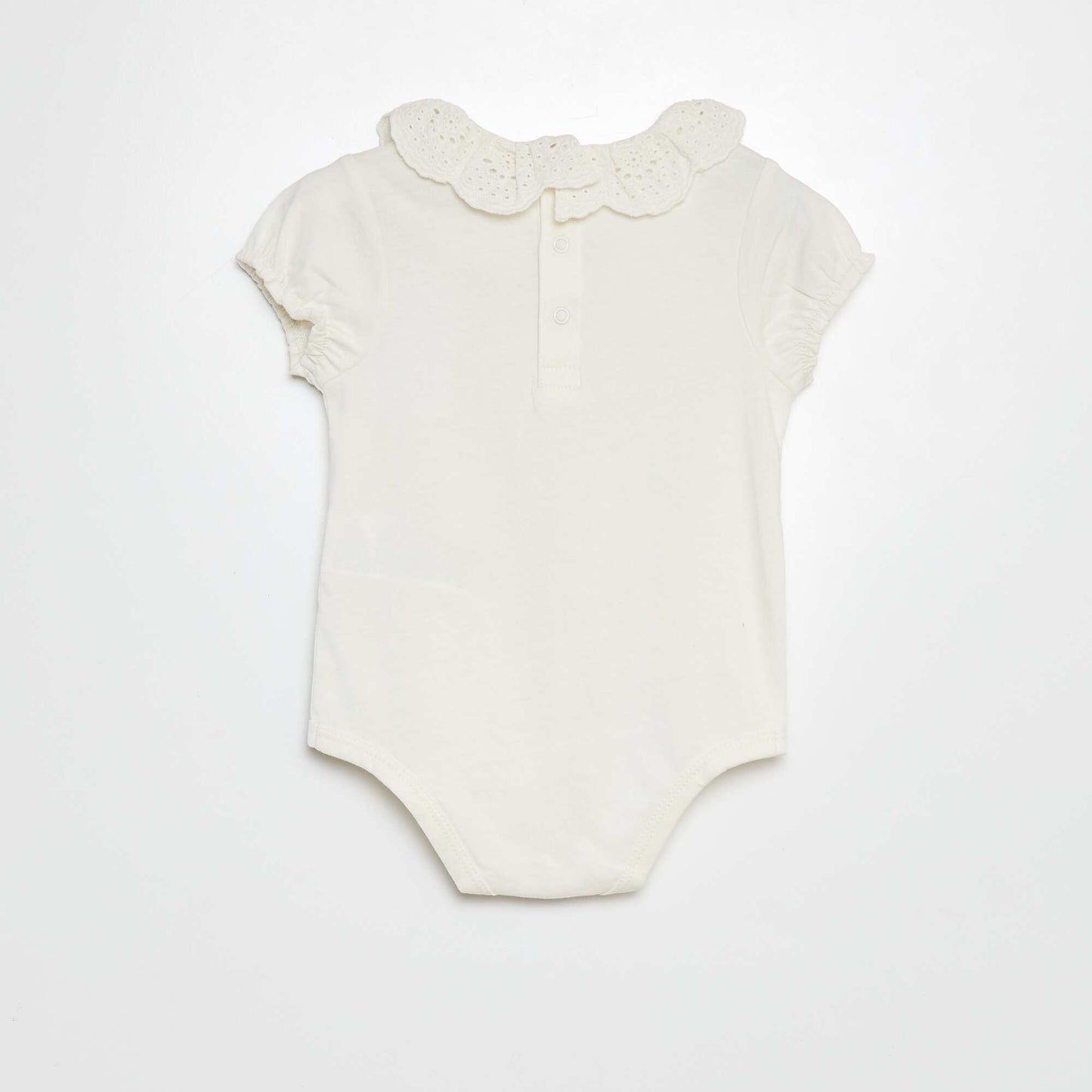 Body avec colerette en broderies anglaises BLANC