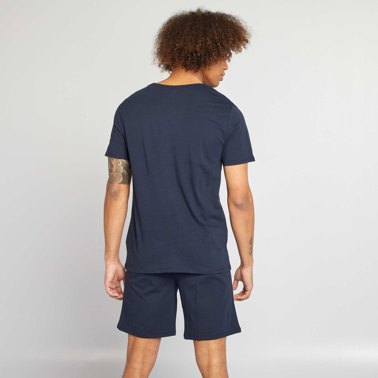 Pyjama court short + t-shirt - 2 pièces MARINE