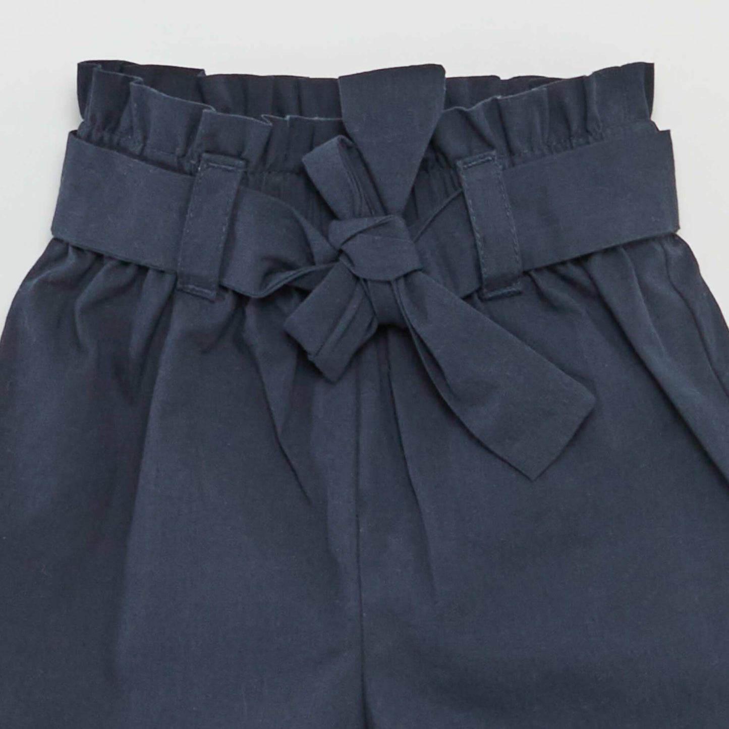 Short en popeline avec ceinture BLEU