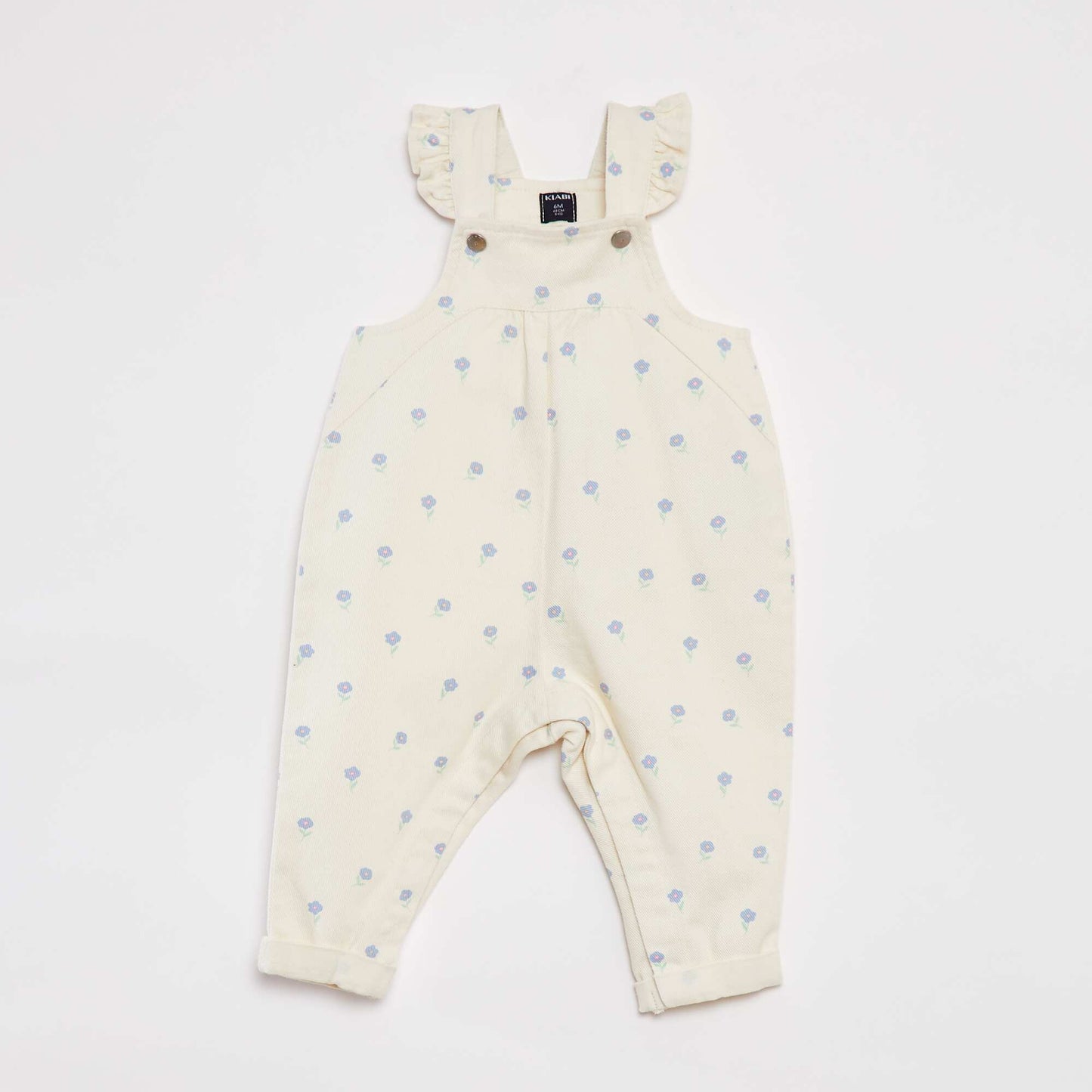 Salopette longue en denim avec imprimé BLANC