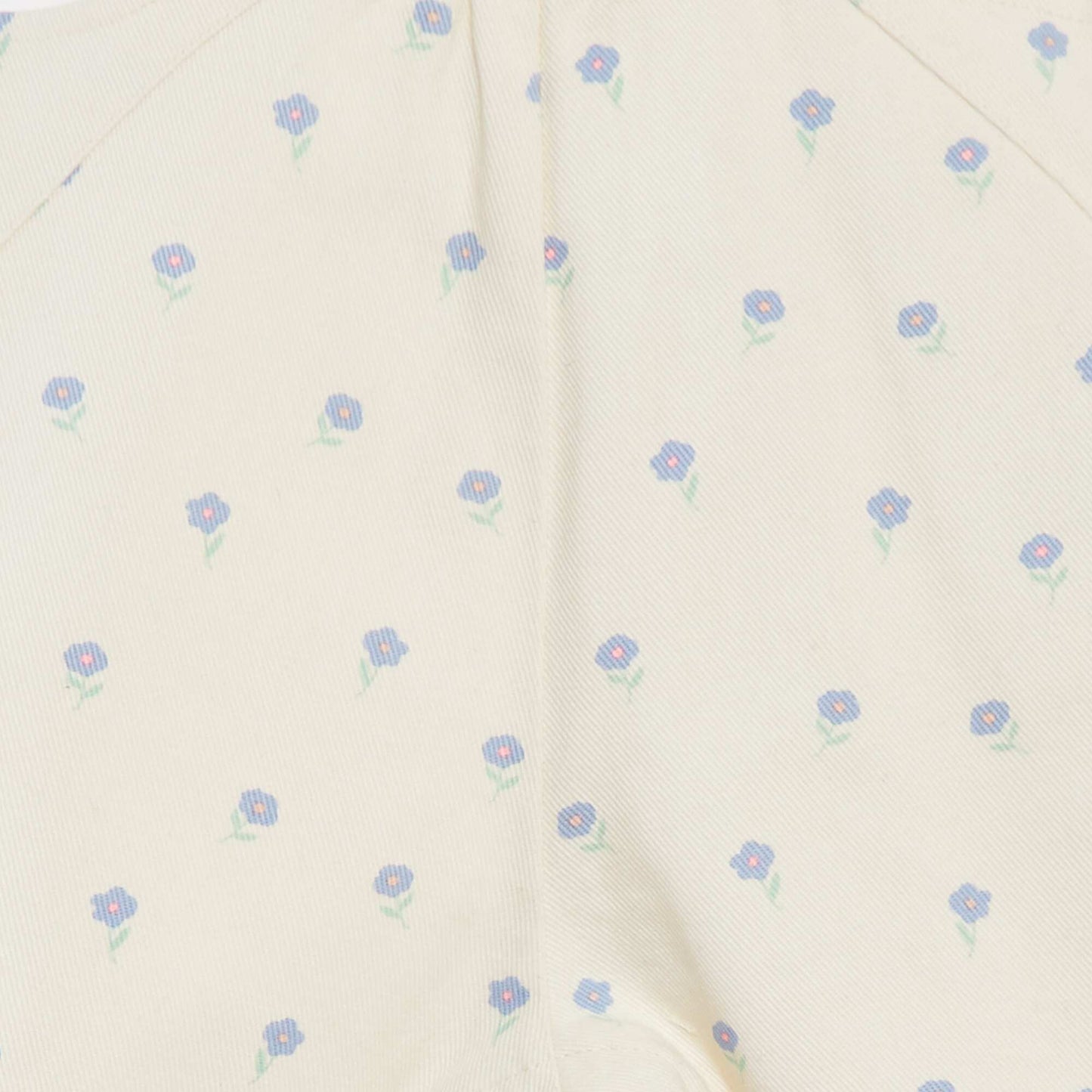 Salopette longue en denim avec imprimé BLANC