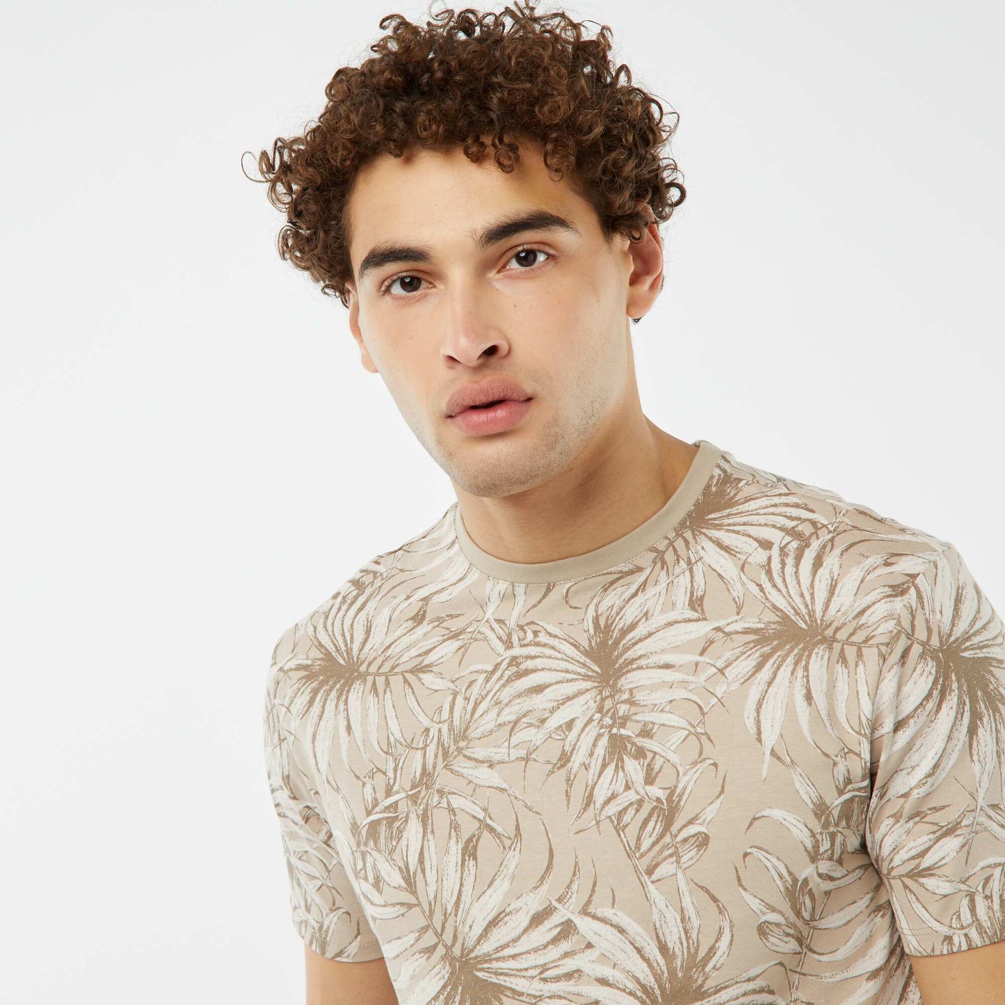 T-shirt imprimé manches courtes BEIGE