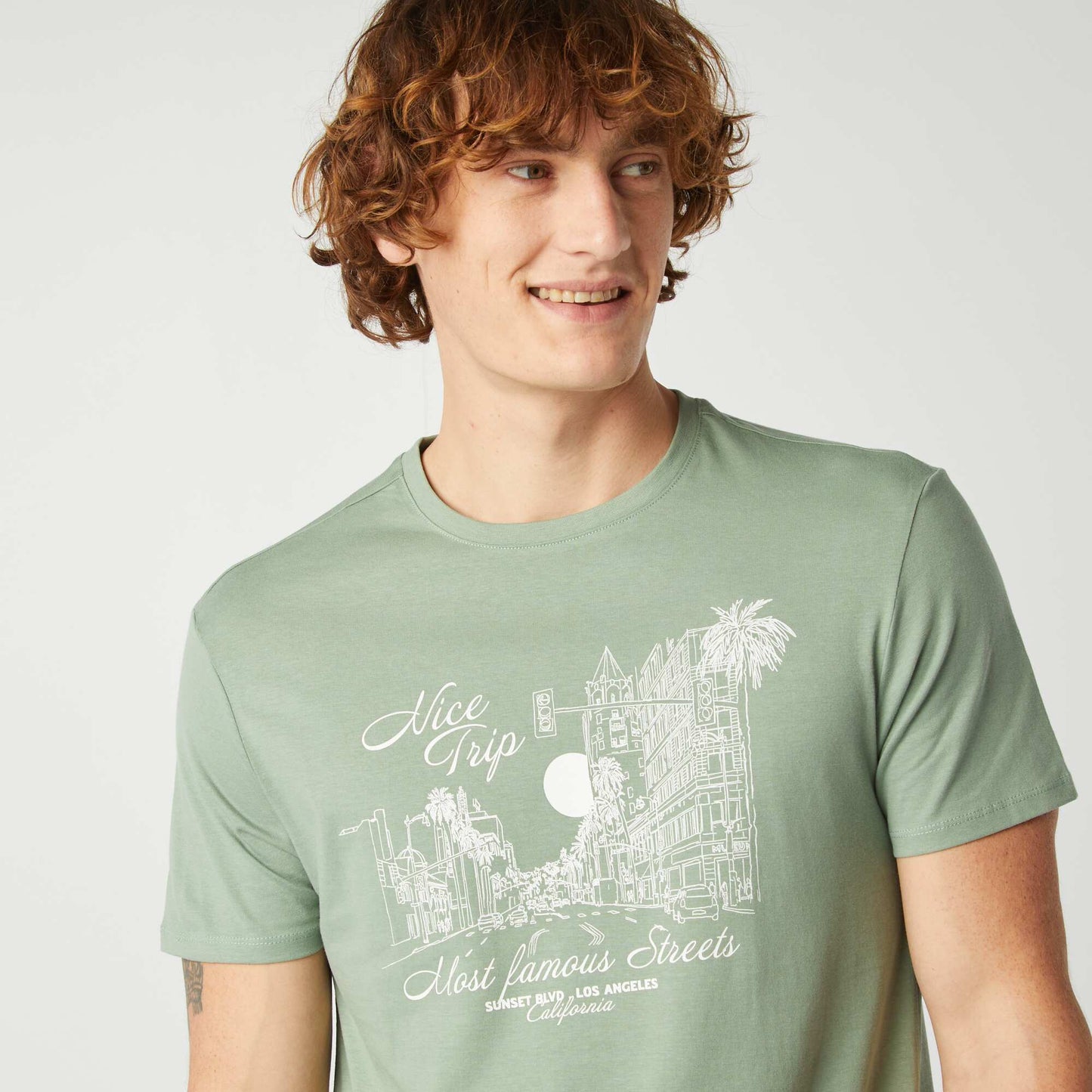 T-shirt imprimé manches courtes VERT