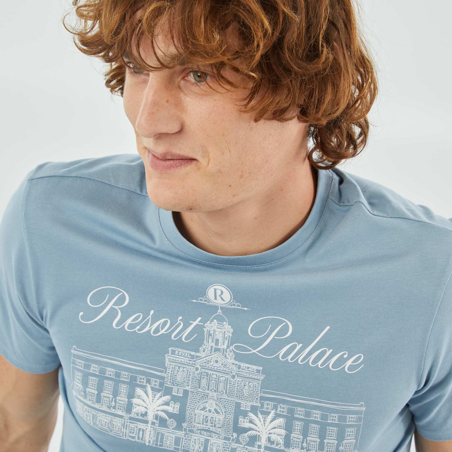 T-shirt imprimé manches courtes BLEU