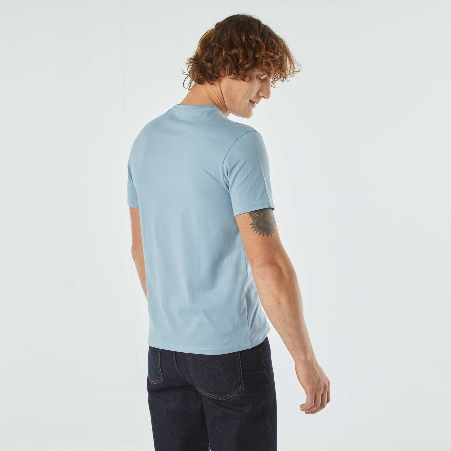 T-shirt imprimé manches courtes BLEU