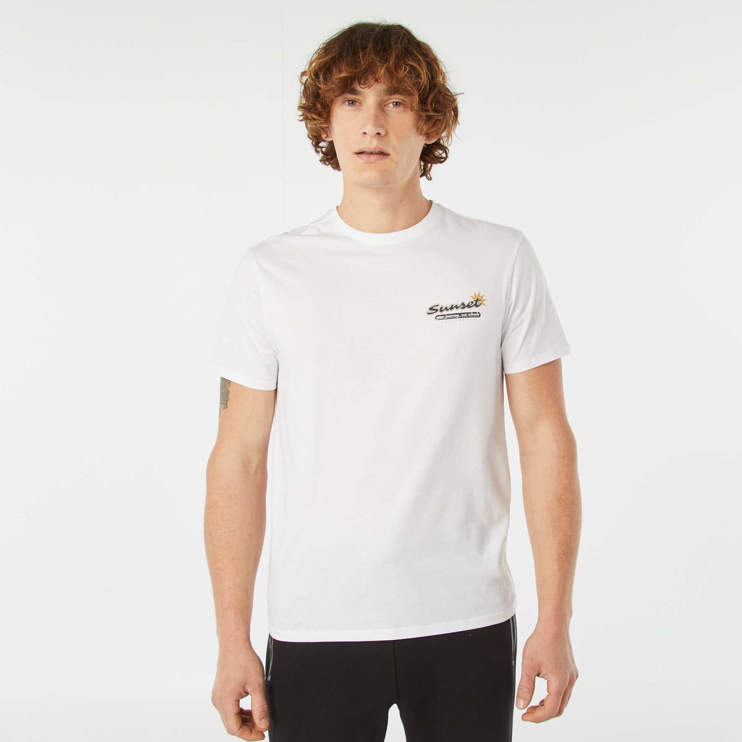 T-shirt imprimé manches courtes BLANC