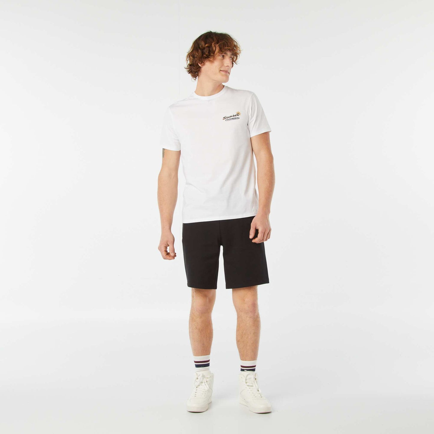 T-shirt imprimé manches courtes BLANC