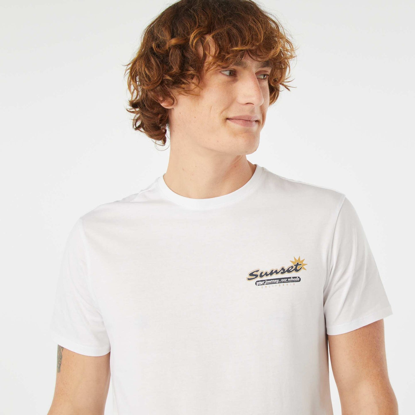 T-shirt imprimé manches courtes BLANC