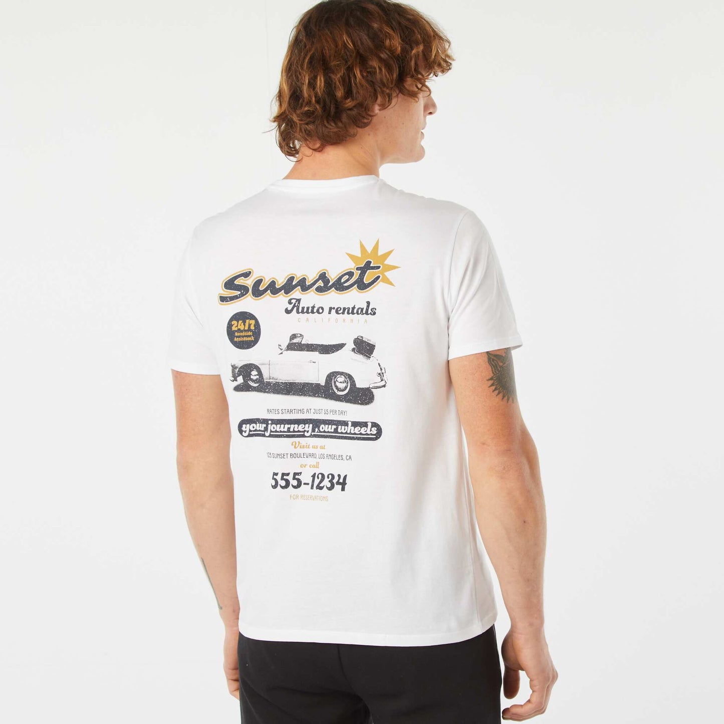 T-shirt imprimé manches courtes BLANC