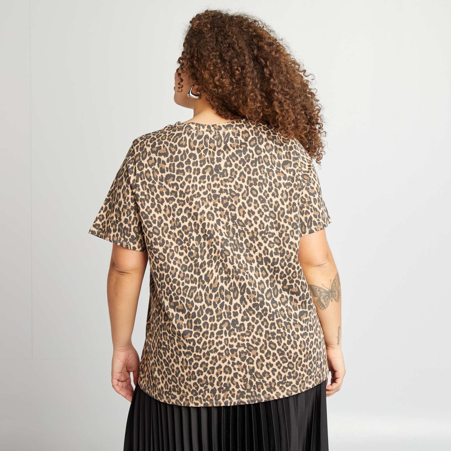 T-shirt à manches courtes avec imprimé BEIGE