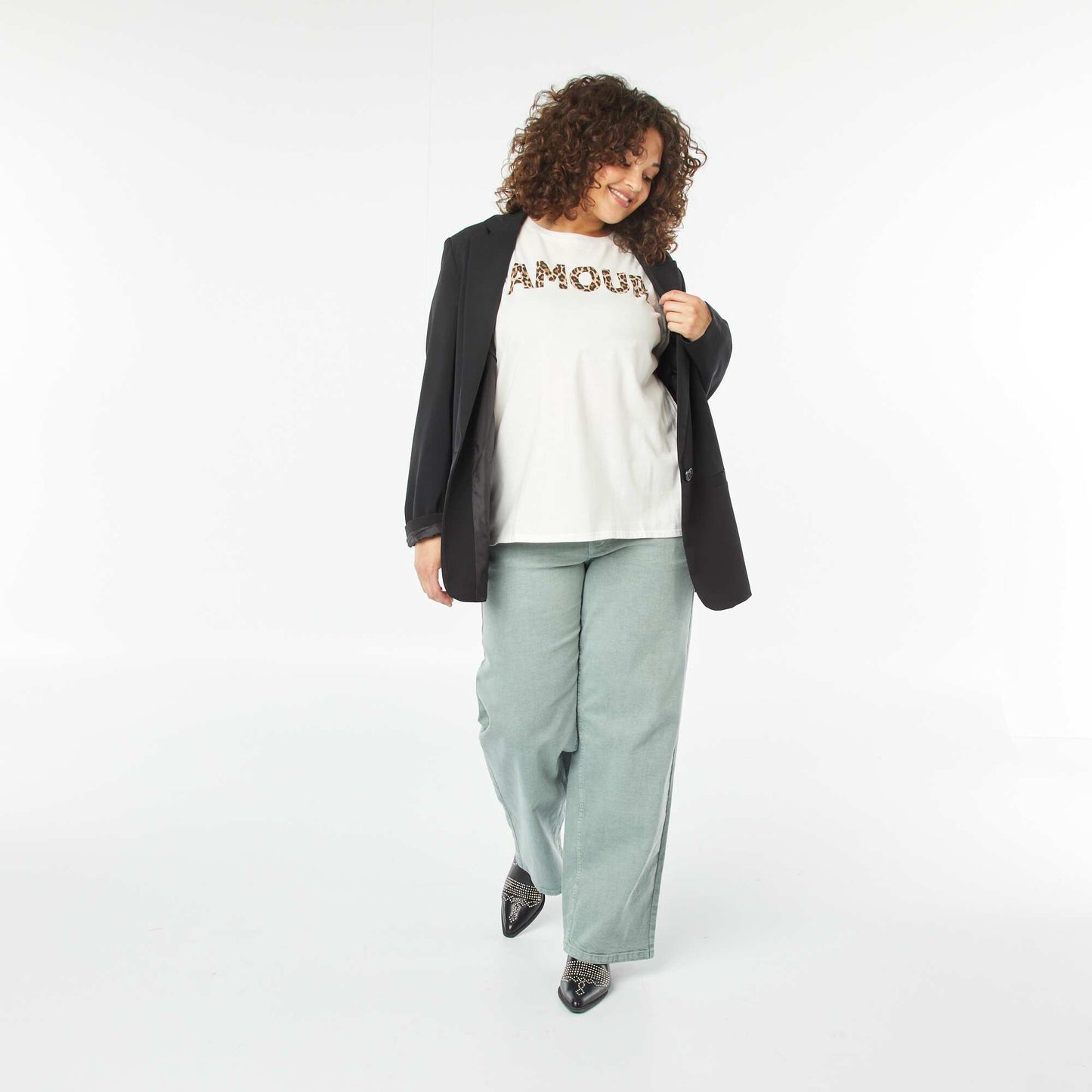 T-shirt à manches courtes avec imprimé BLANC