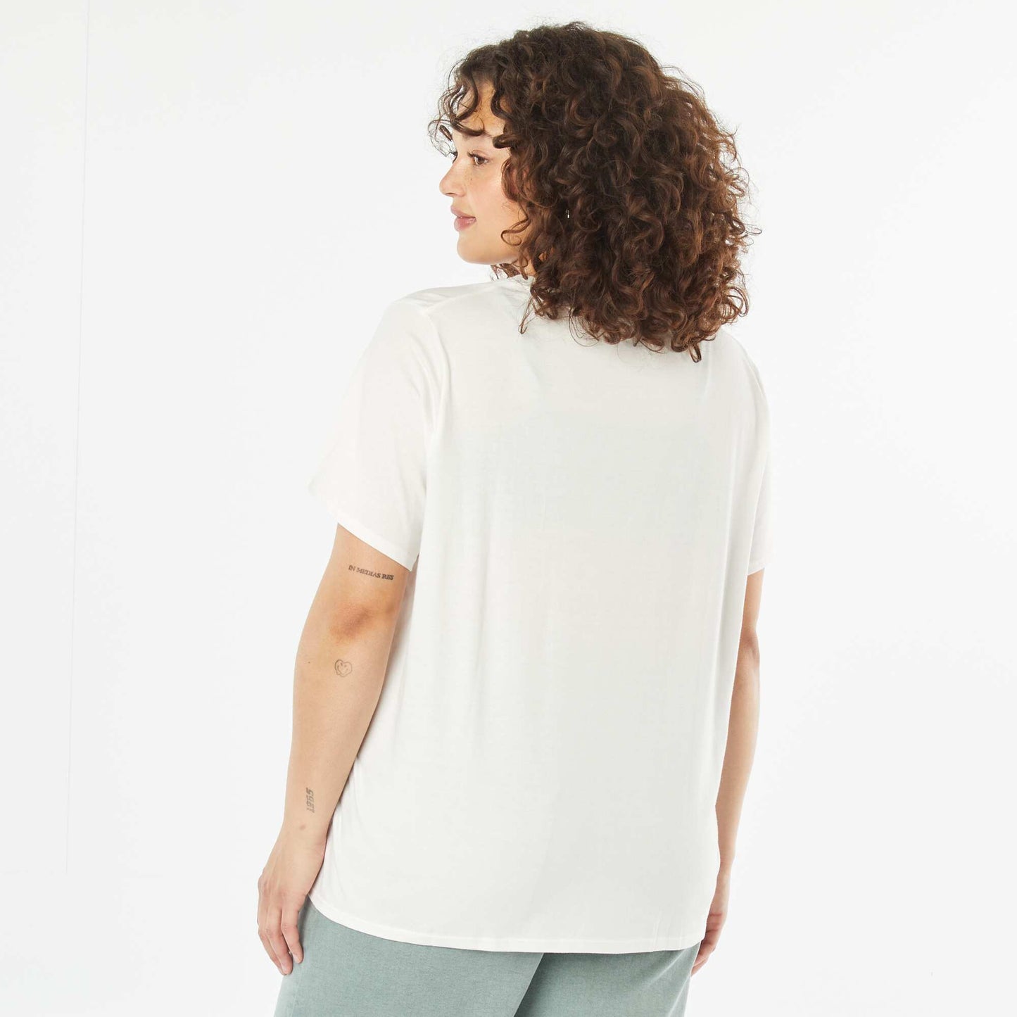 T-shirt à manches courtes avec imprimé BLANC