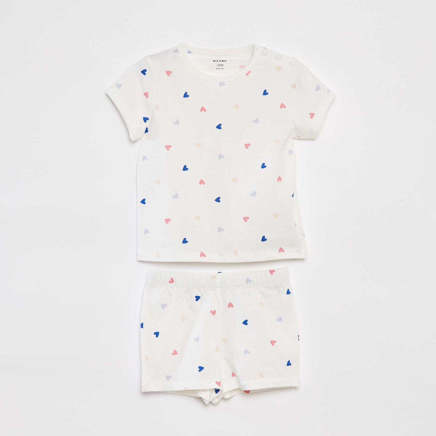 Pyjama court t-shirt + short - 2 pièces BLANC