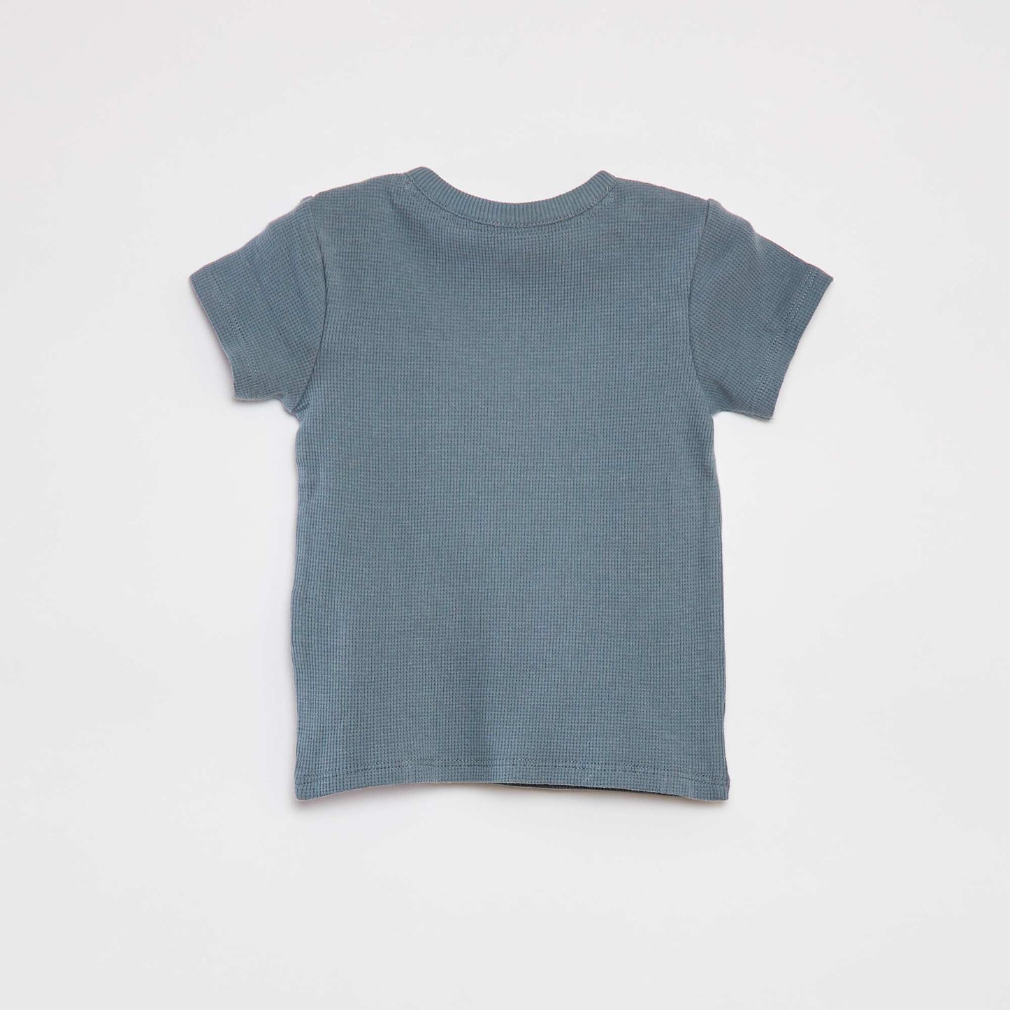 Ensemble pyjama court t-shirt + short en maille gaufrée - 2 pièces BLEU