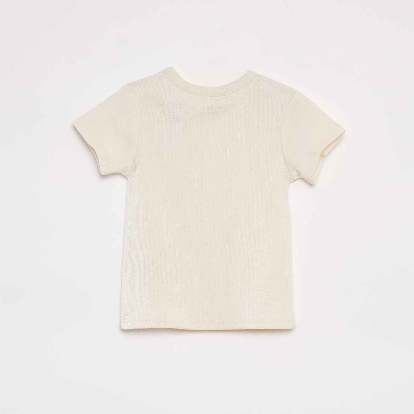 Ensemble pyjama court t-shirt + short en maille gaufrée - 2 pièces BLANC