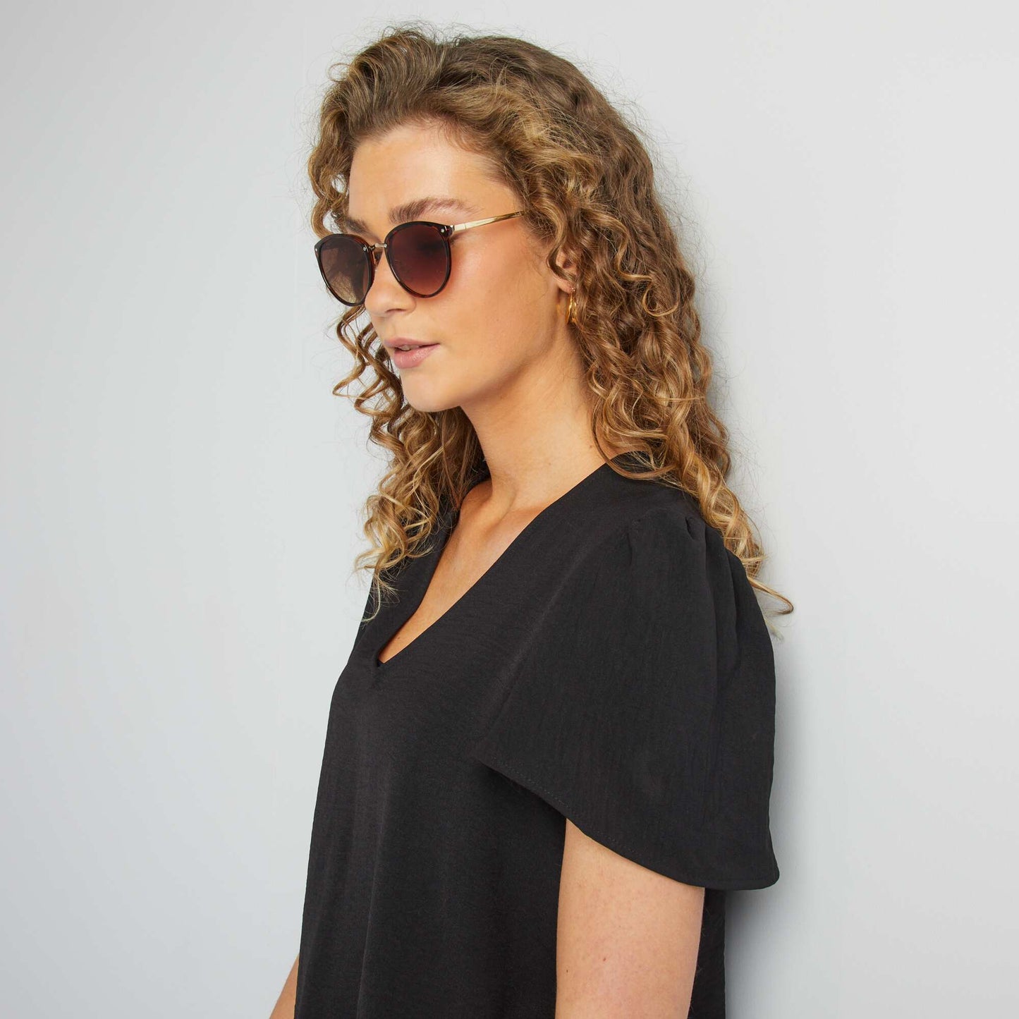 Blouse légère volante NOIR