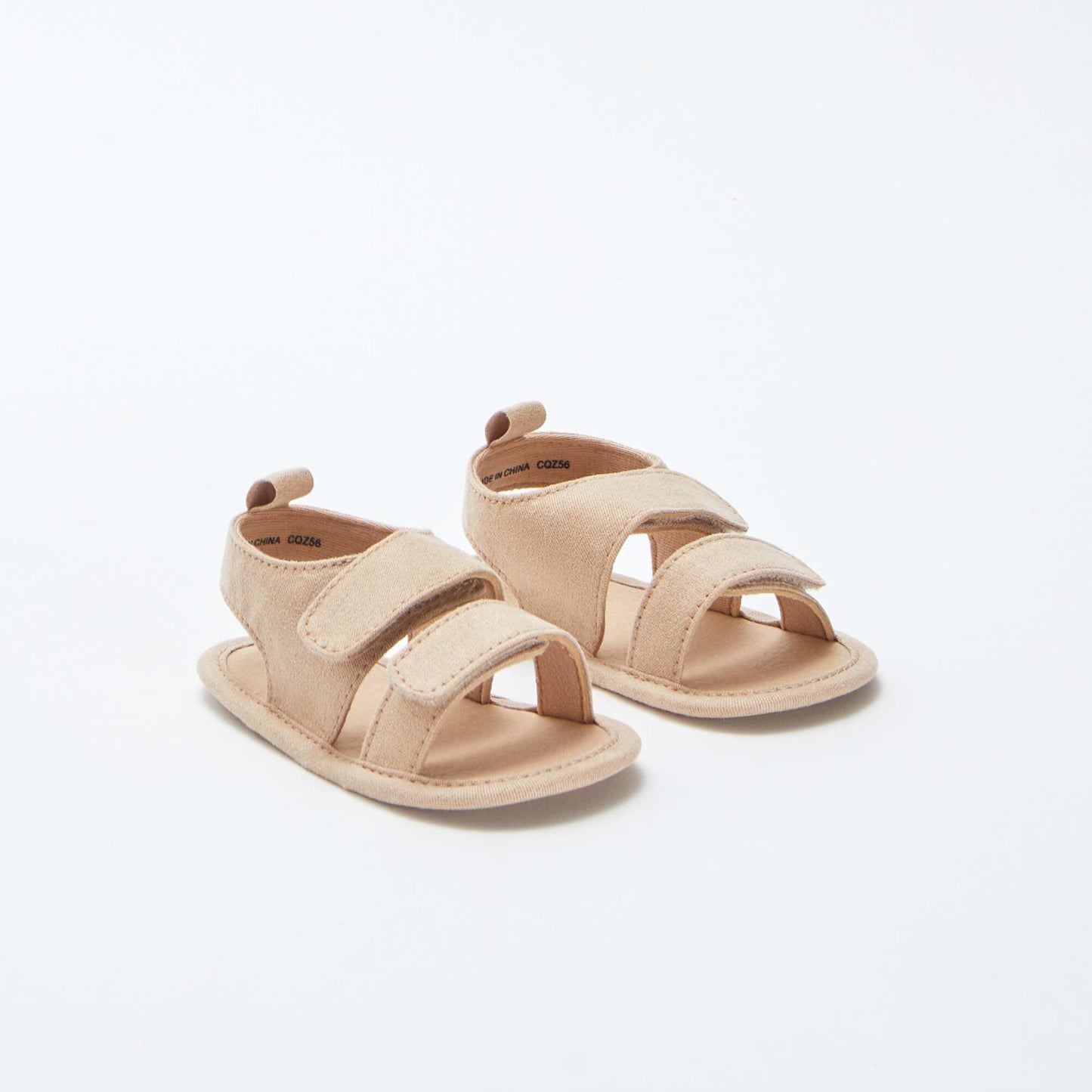 Sandales en toile à scratchs BEIGE