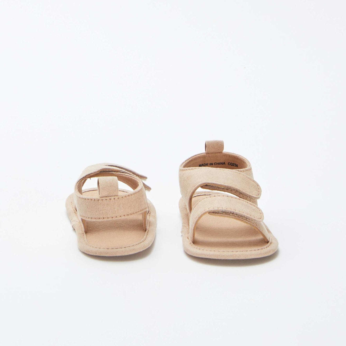 Sandales en toile à scratchs BEIGE