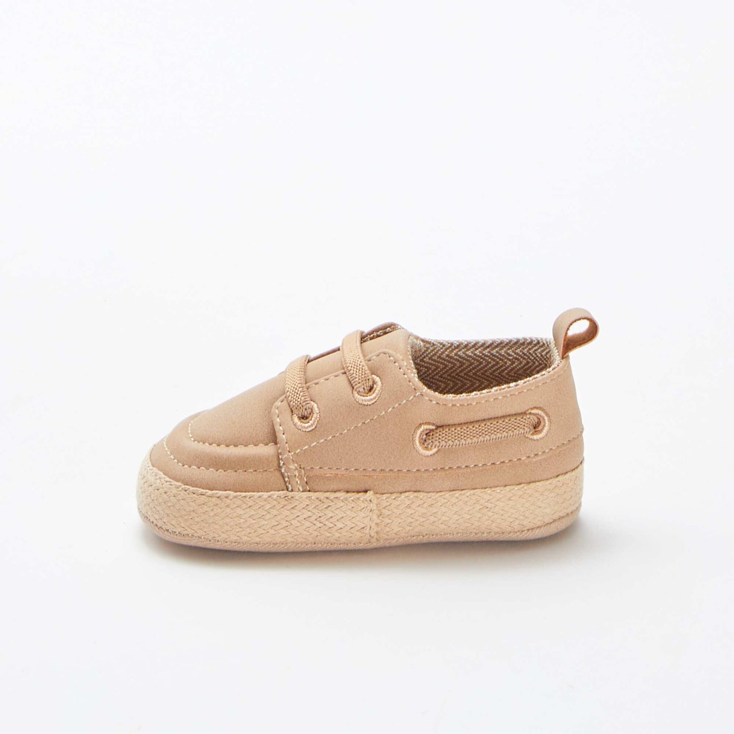 Chaussures bateau à lacets élastiqués BEIGE